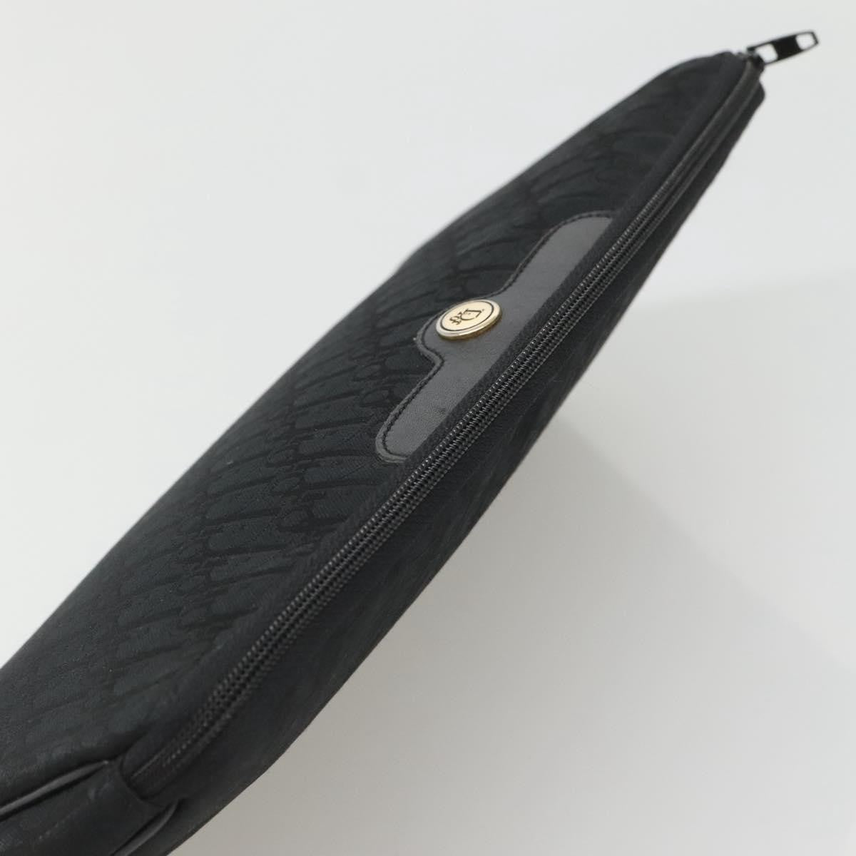Christian Dior Trotter Diorissimo Canvas Black Canvas Clutche & Pouche Bag (Pre-Owned)
