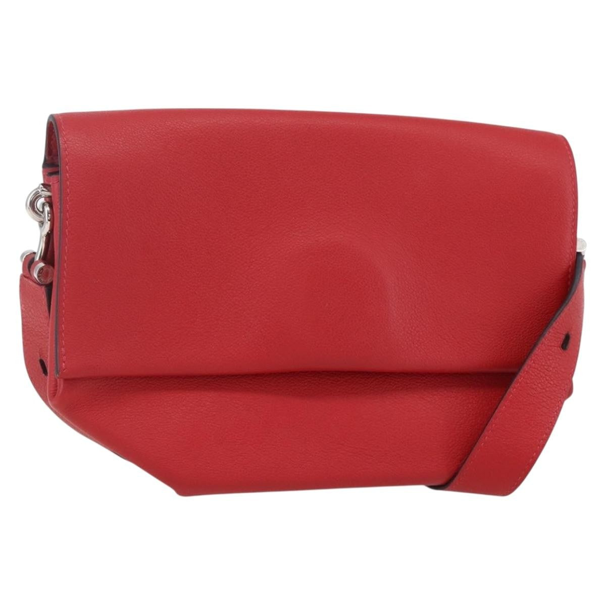 Hermes Opli Novillo Red Leather Shoulder Bag Bag (Pre-Owned)