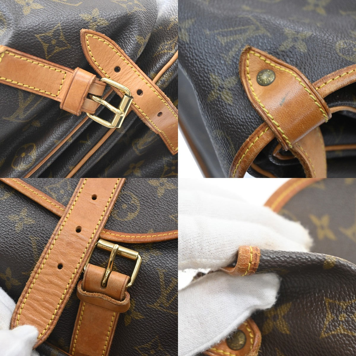 Louis Vuitton Saumur Monogram Brown Canvas Shoulder Bag Bag (Pre-Owned)