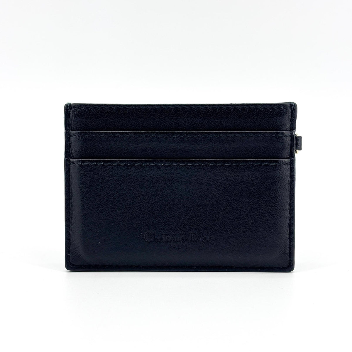Christian Dior Lady Dior Card Holder Cannage Quilt Lambskin Black Leather Card Holders Accessory (Pre-Owned)
