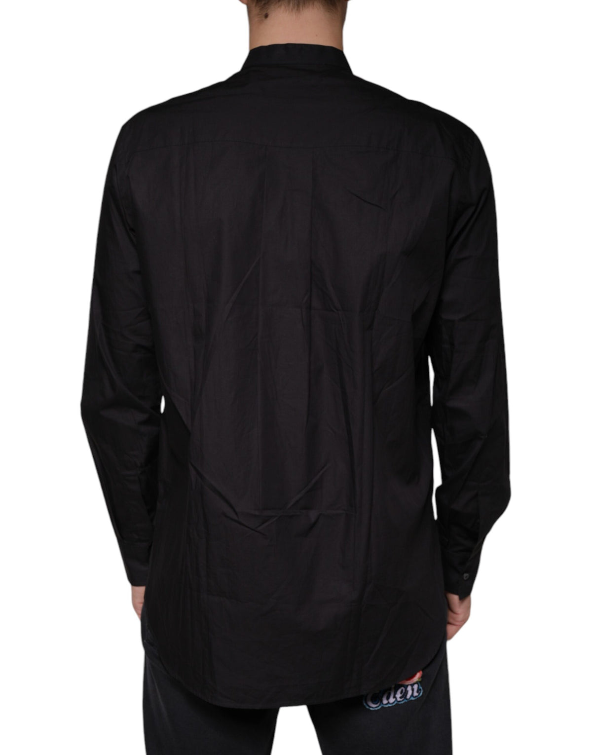 Dolce & Gabbana Black Cotton Button Down Men Casual Men's Shirt