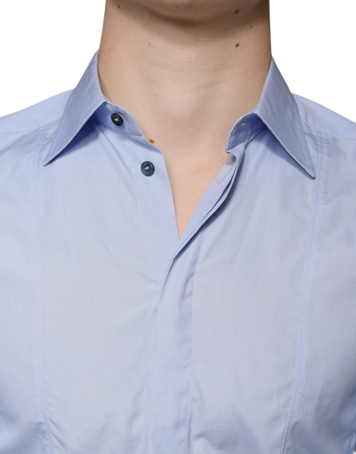 Dolce & Gabbana Light Blue Cotton Men Dress Formal Men's Shirt (Pre-Owned)
