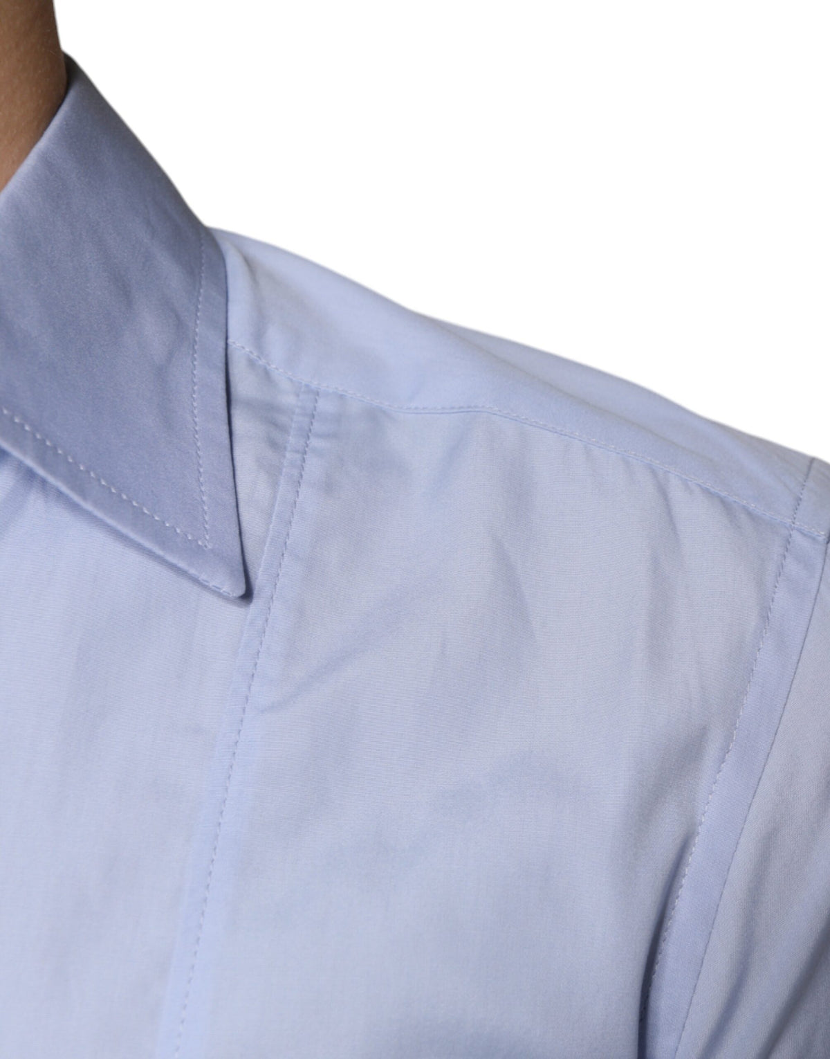Dolce & Gabbana Light Blue Cotton Men Dress Formal Men's Shirt (Pre-Owned)