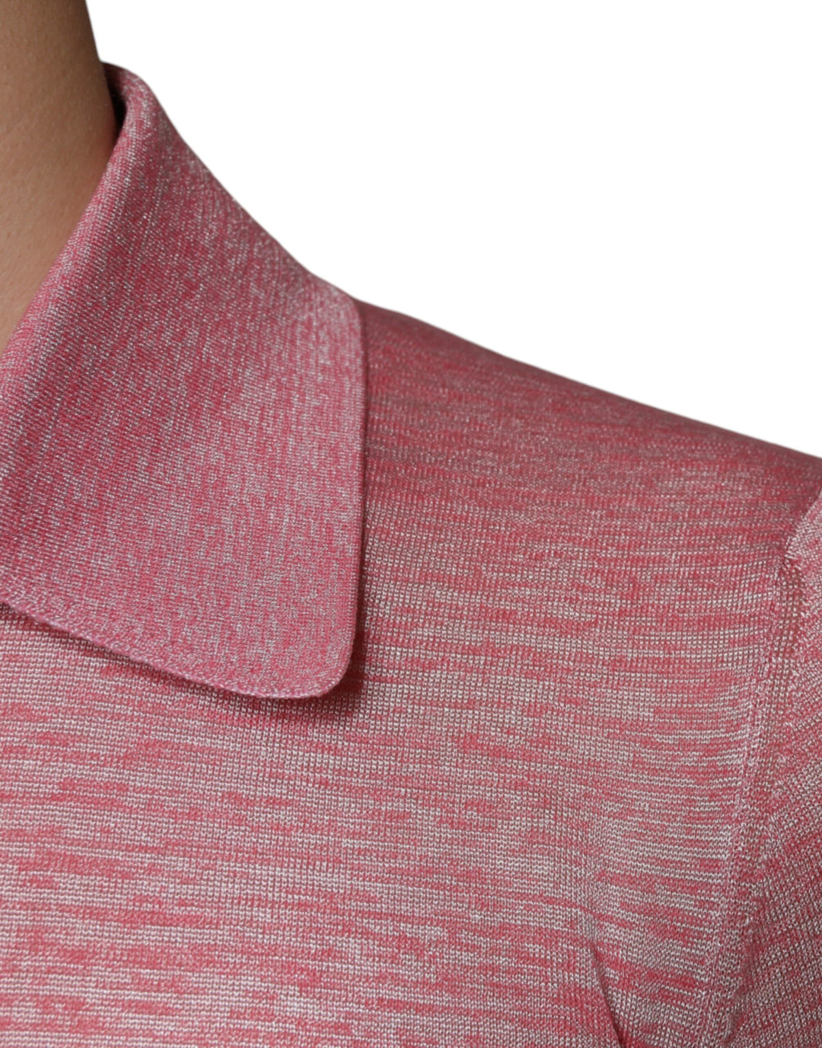 Dolce & Gabbana Pink Polyester Long Sleeve Men Polo Men's T-shirt