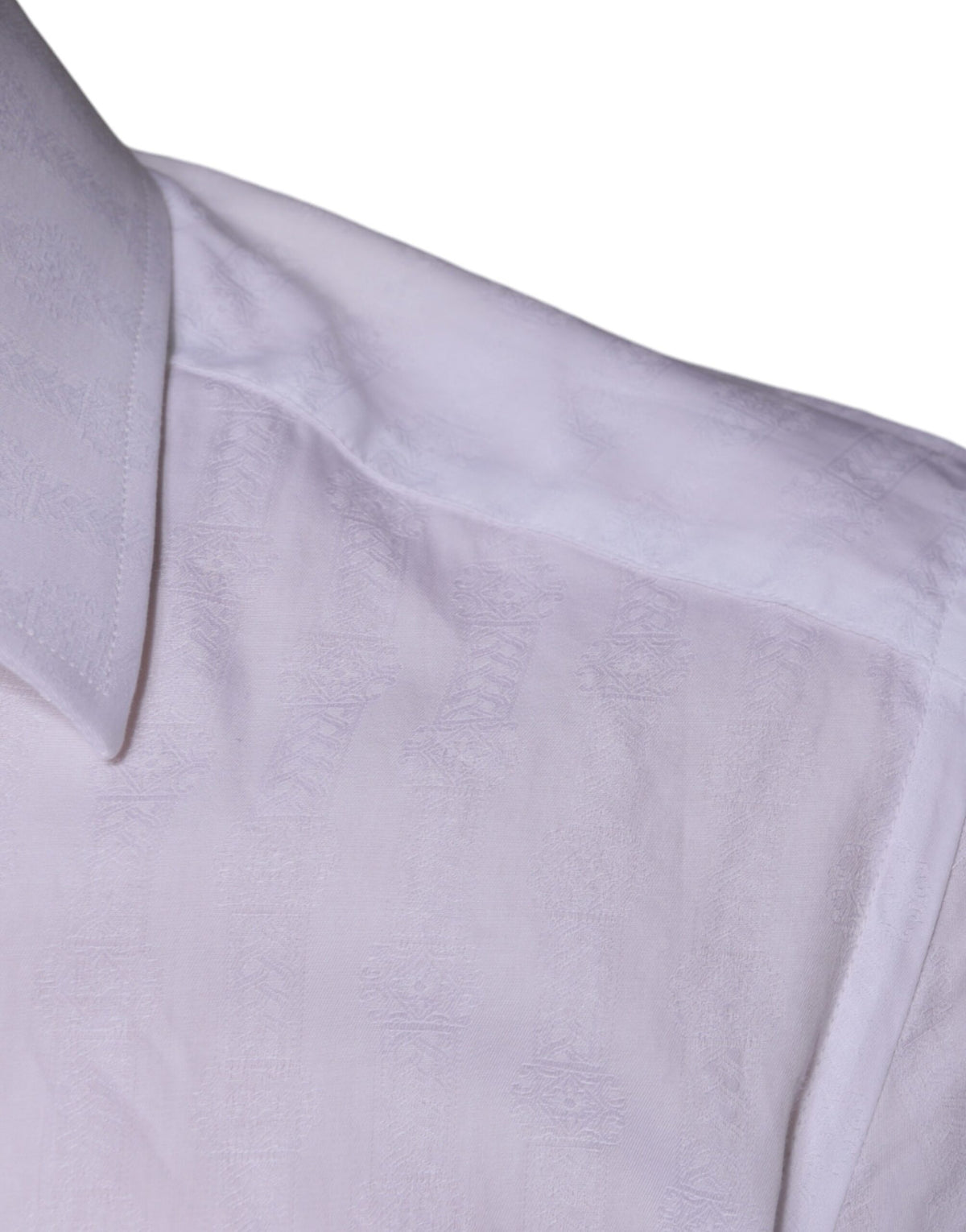 Dolce & Gabbana White Cotton Men Dress GOLD Formal Men's Shirt