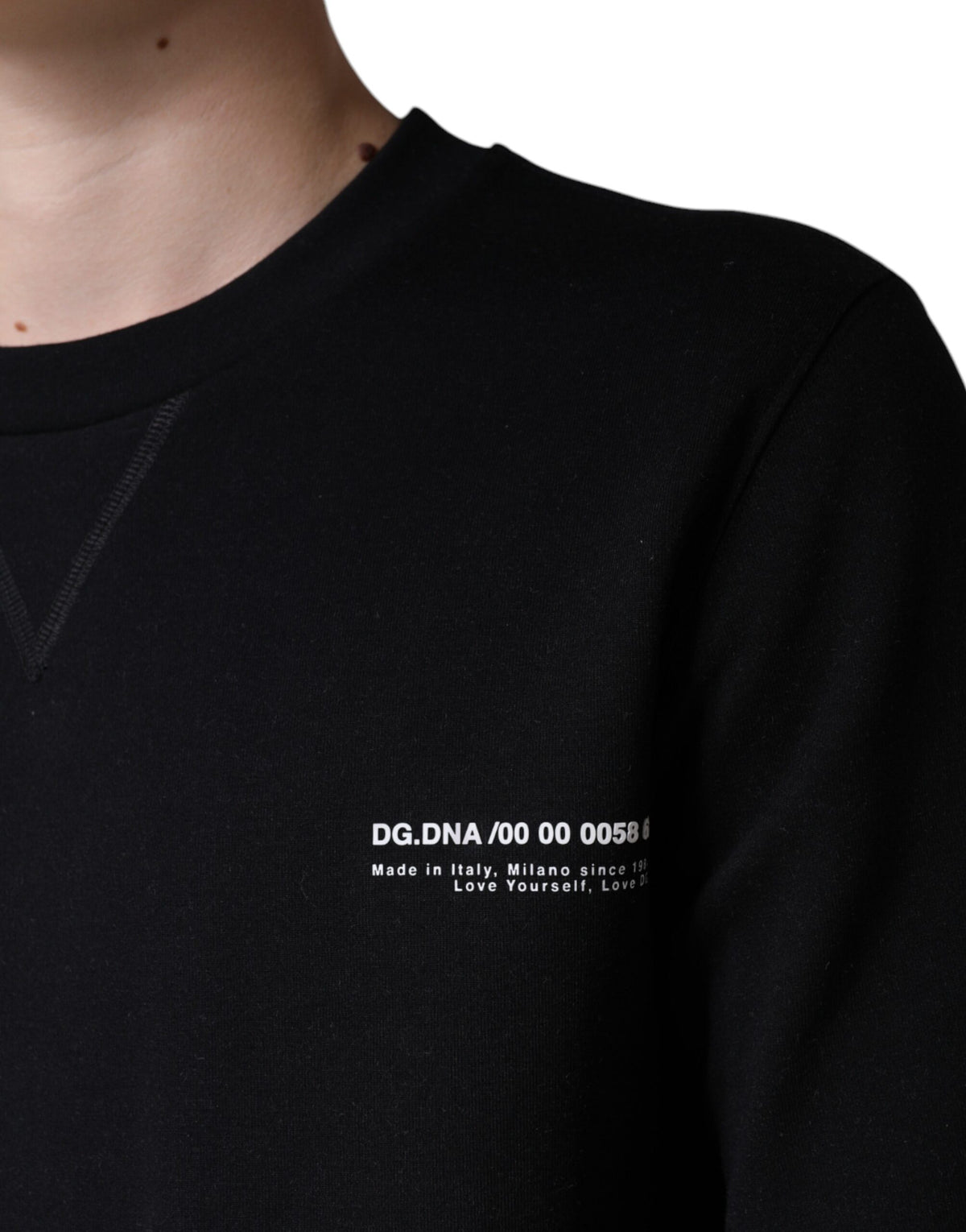 Dolce & Gabbana Black Logo Print CrewNeck Sweatshirt Men's Sweater