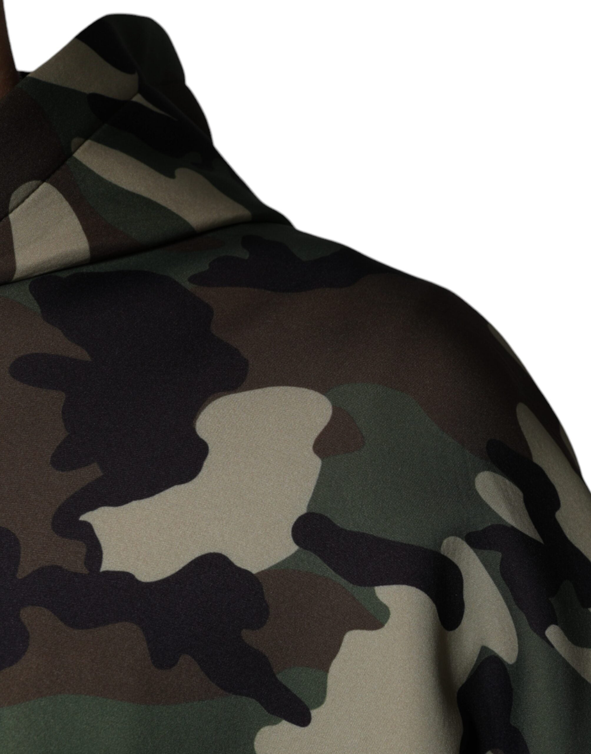 Dolce & Gabbana Multicolor Camouflage Hooded Sweatshirt Men's Sweater