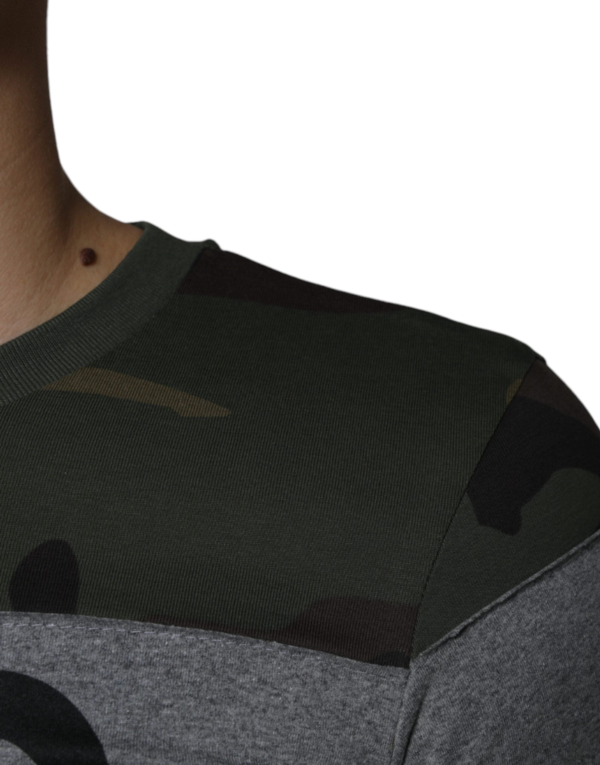 Dolce & Gabbana Multicolor Camouflage Cotton Crew Neck Men's T-shirt