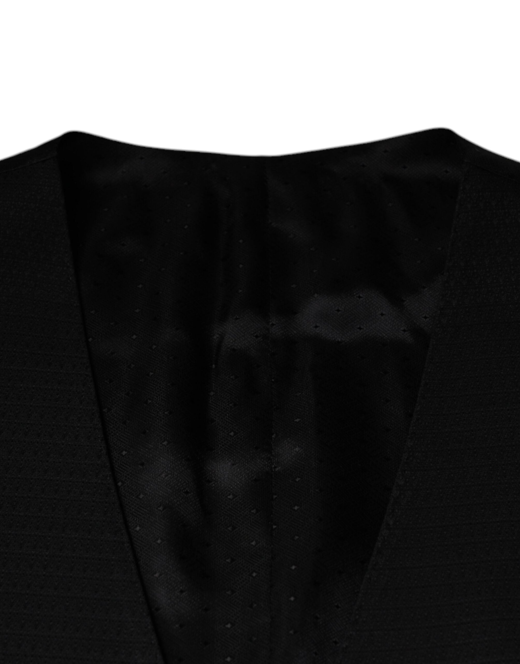 Dolce & Gabbana Black Wool Waistcoat Dress Formal Men's Vest
