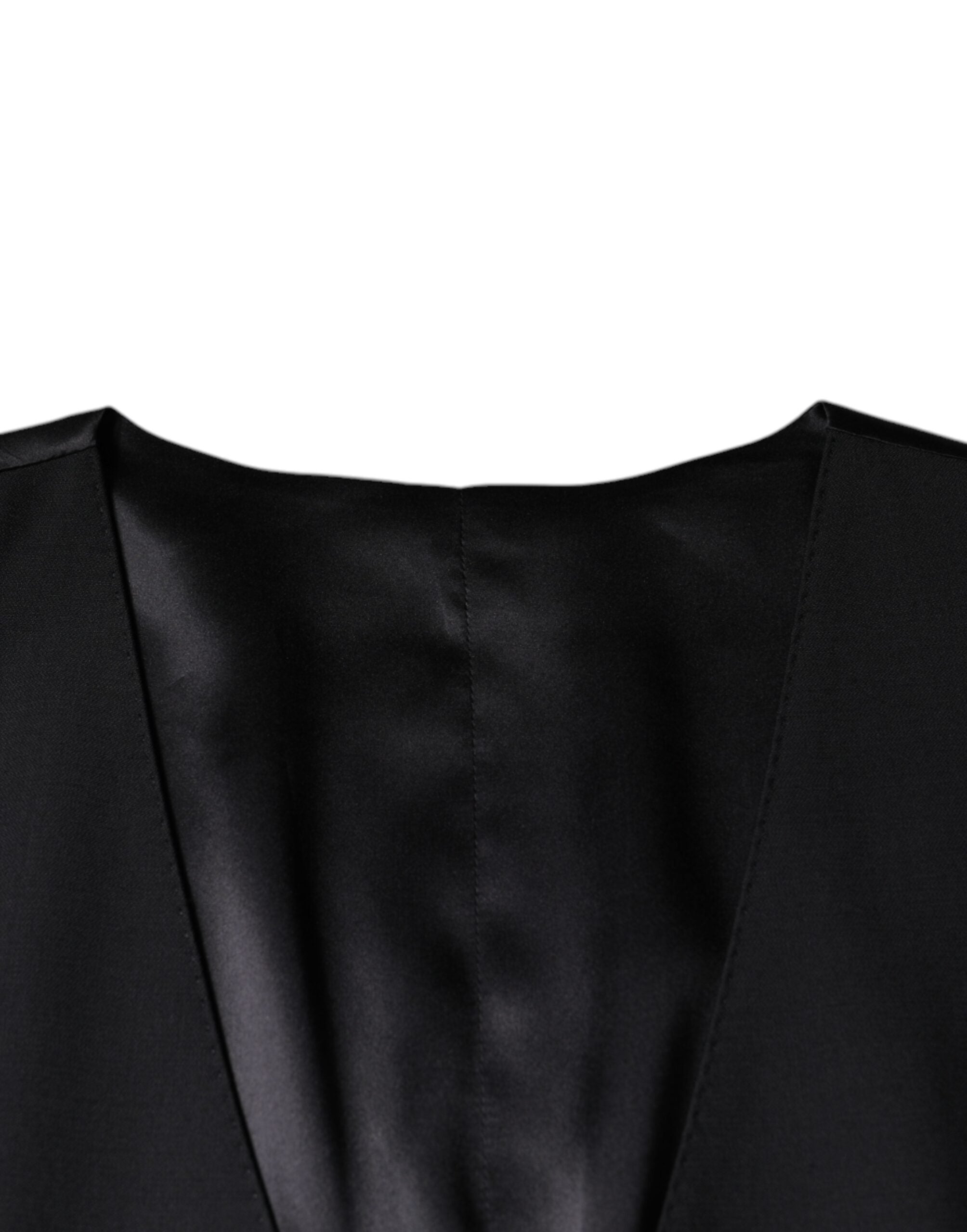 Dolce & Gabbana Black Wool Waistcoat Dress Formal Men's Vest