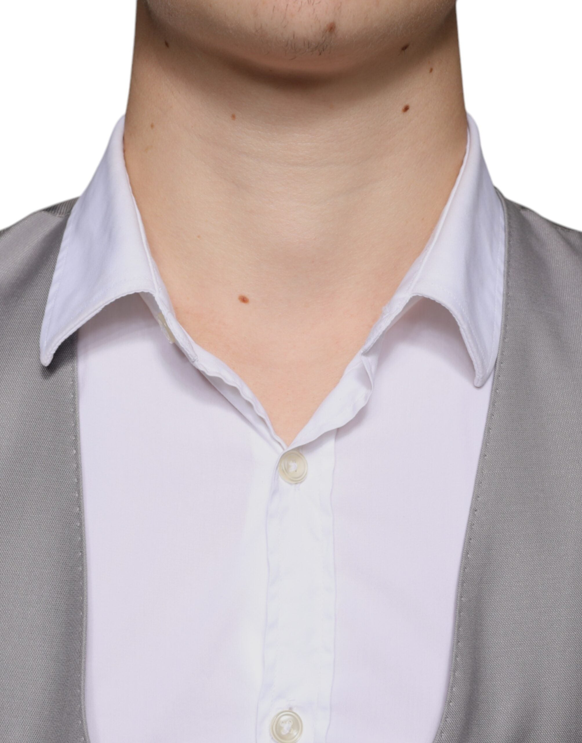 Dolce & Gabbana Light Gray Wool Formal Dress Waistcoat Men's Vest