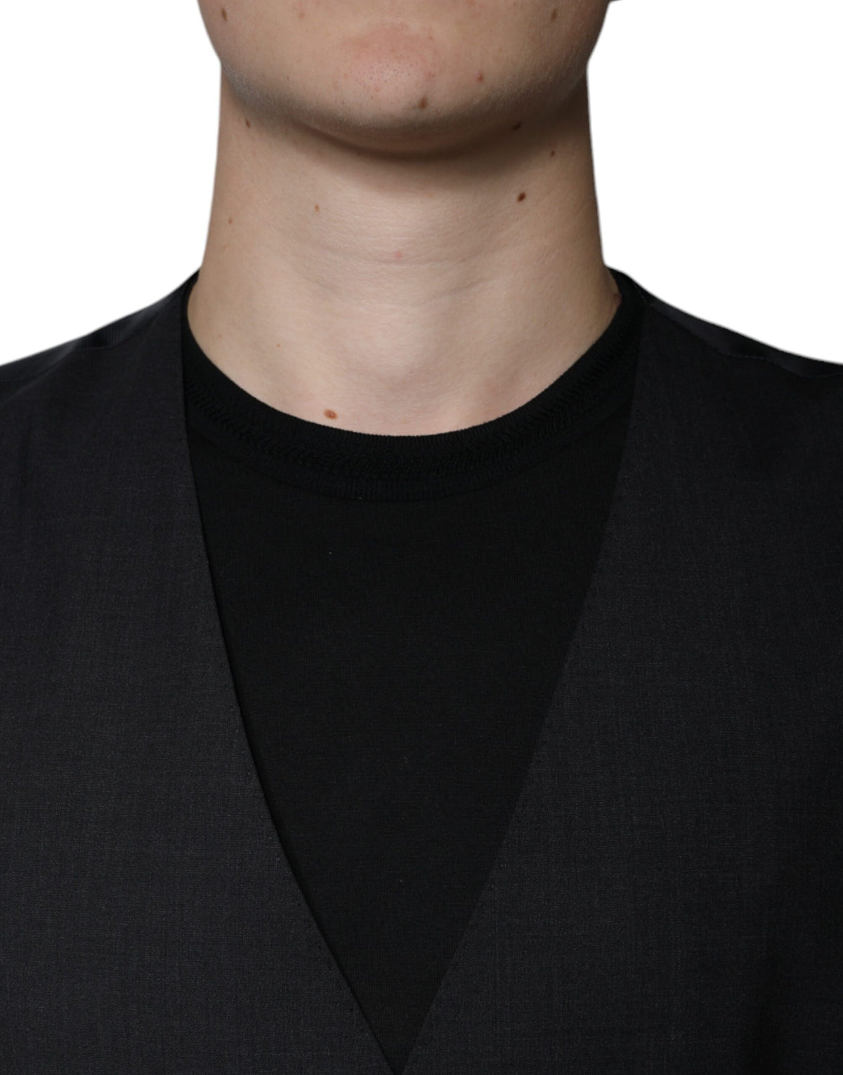 Dolce & Gabbana Black Wool Waistcoat Dress Formal Men's Vest (Pre-Owned)