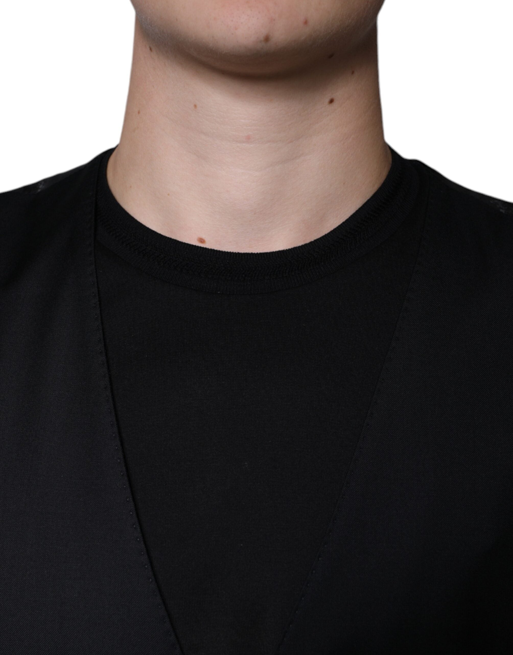 Dolce & Gabbana Black Wool Waistcoat Dress Formal Men's Vest