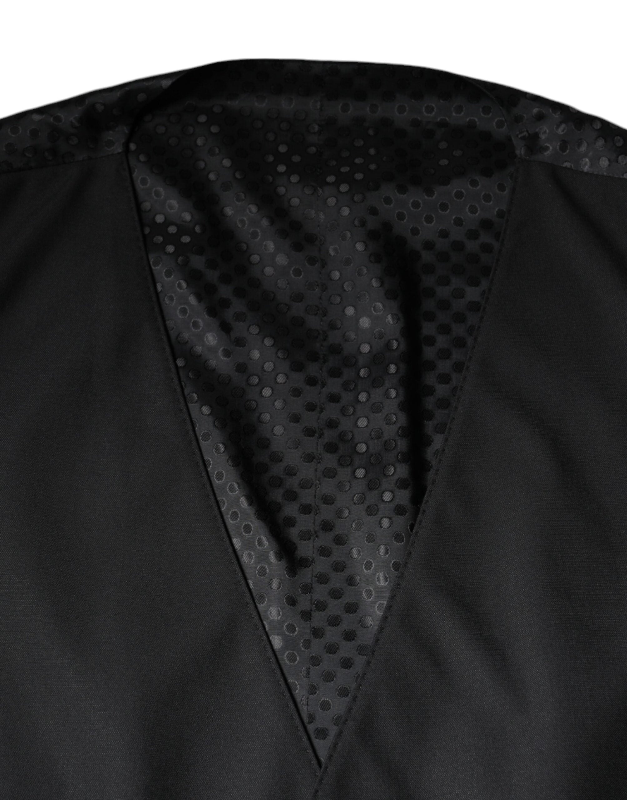 Dolce & Gabbana Black Wool Waistcoat Dress Formal Men's Vest