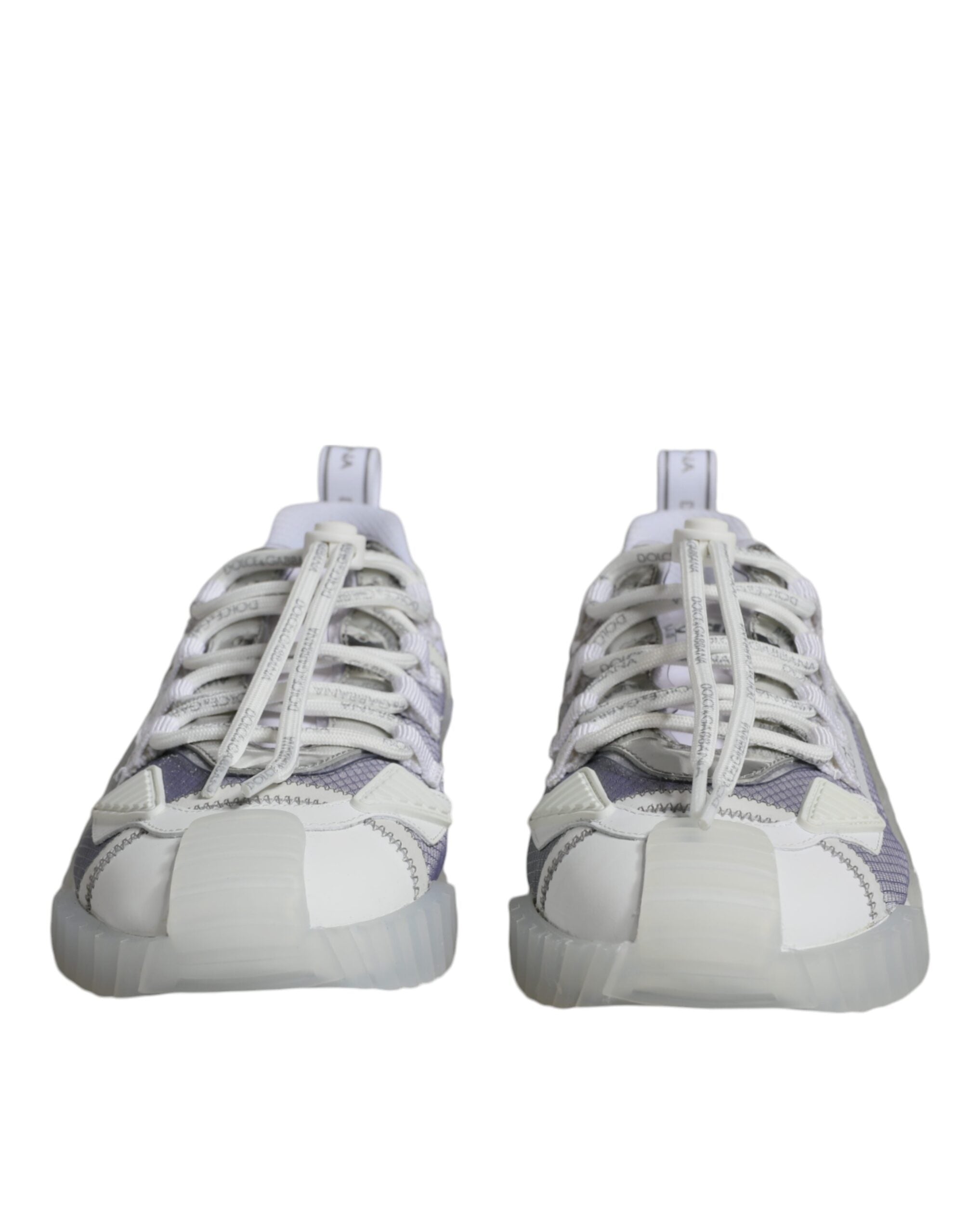 Dolce & Gabbana White Silver Low Top NS1 Sneakers Men's Shoes