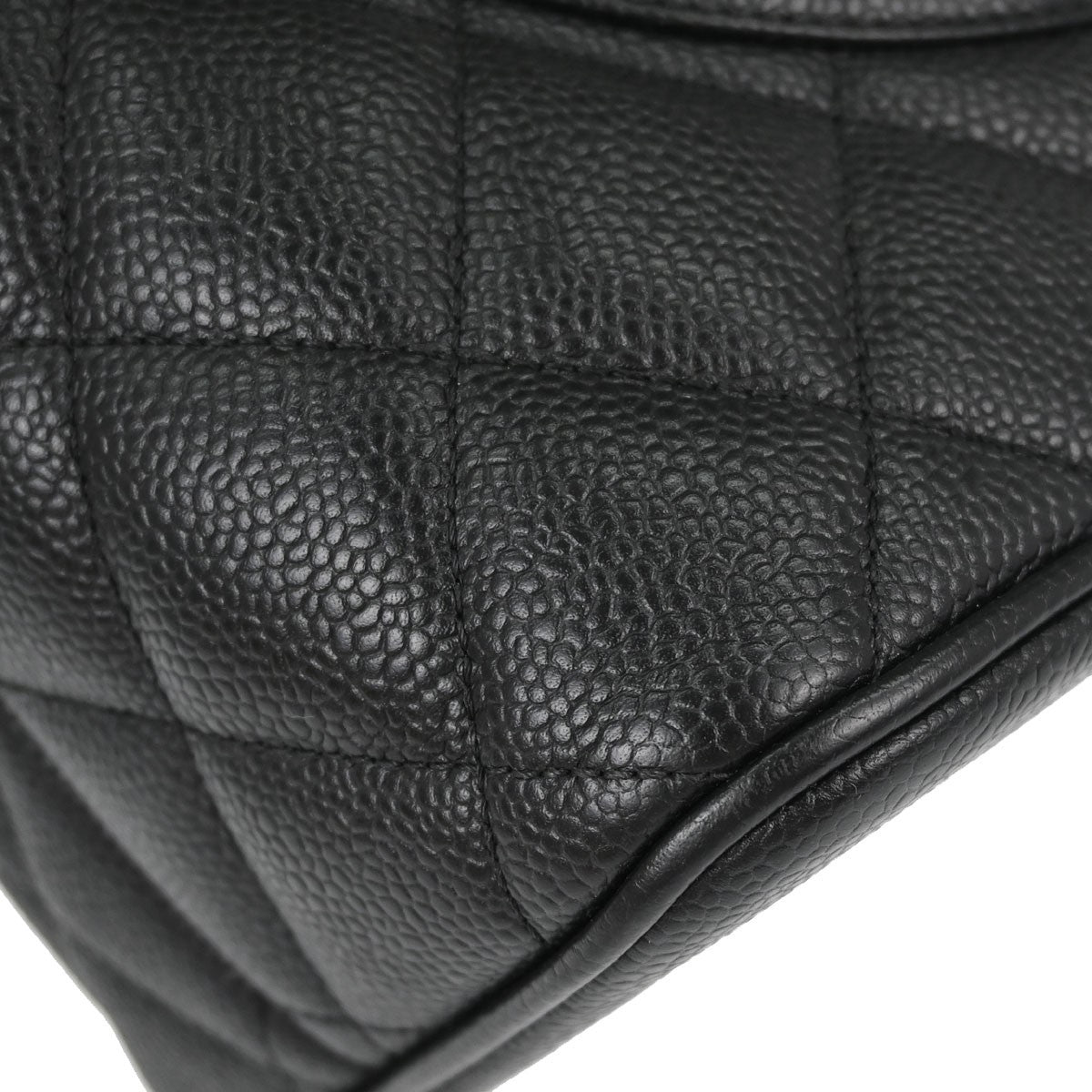 Chanel Medallion Quilted Caviar Black Leather Tote Bag Bag (Pre-Owned)