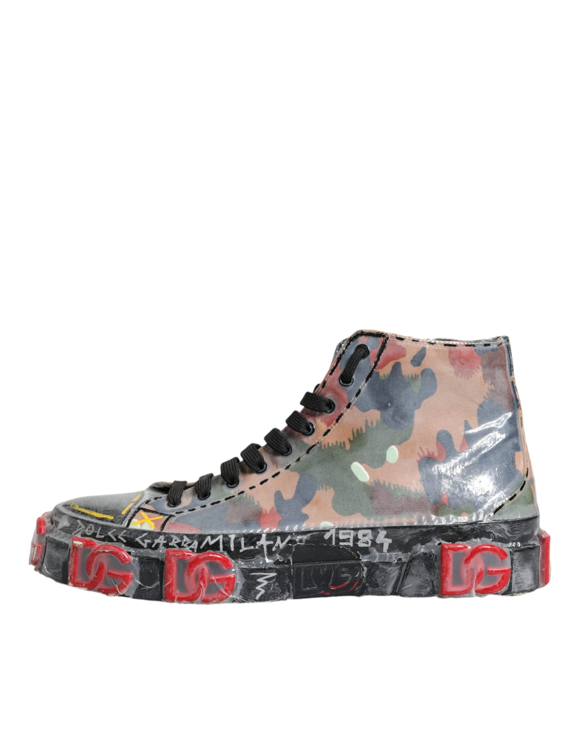 Dolce & Gabbana Multicolor Camouflage High Top Sneakers Men's Shoes (Pre-Owned)