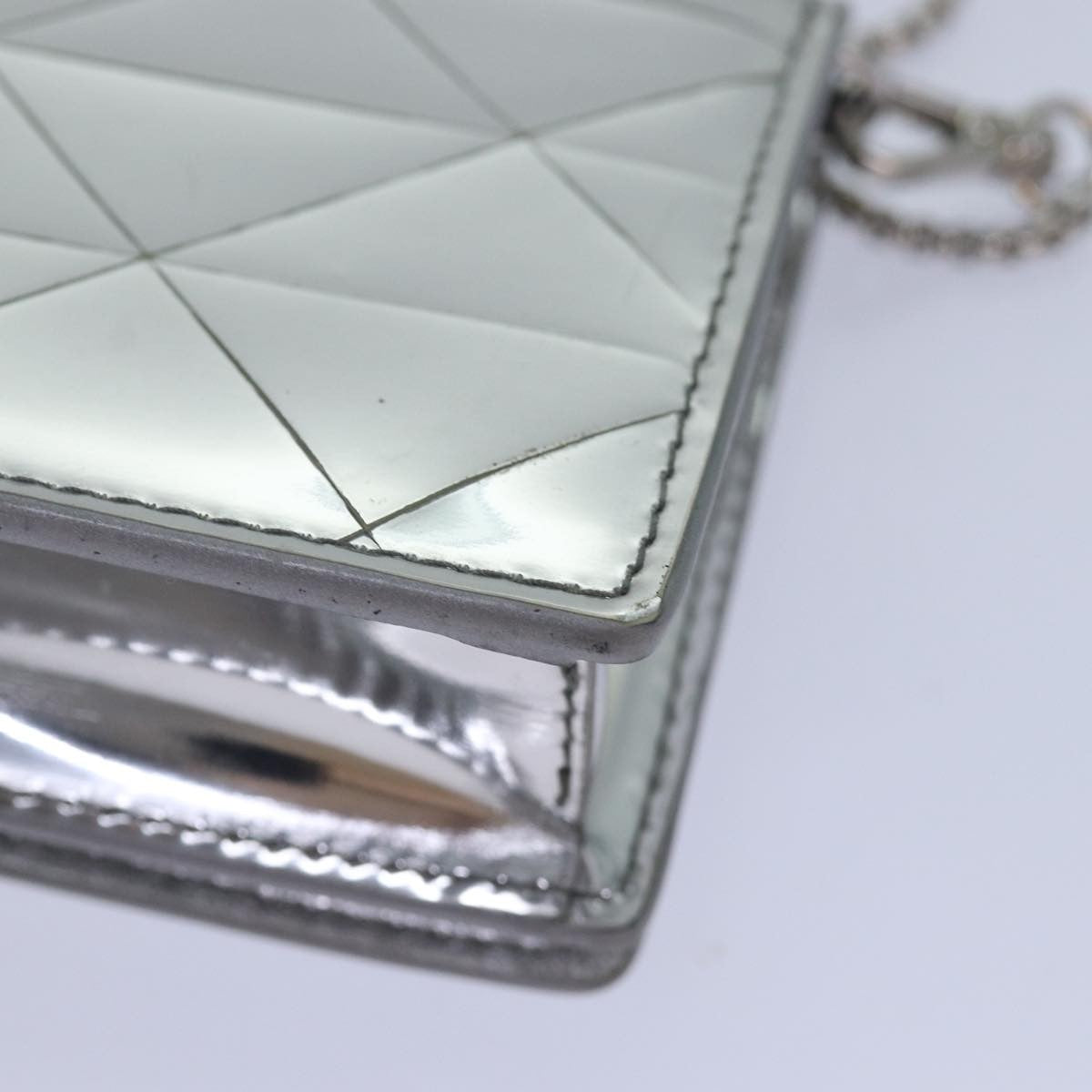 Prada Chain Embellished Leather Silver Leather Wallets Accessory (Pre-Owned)