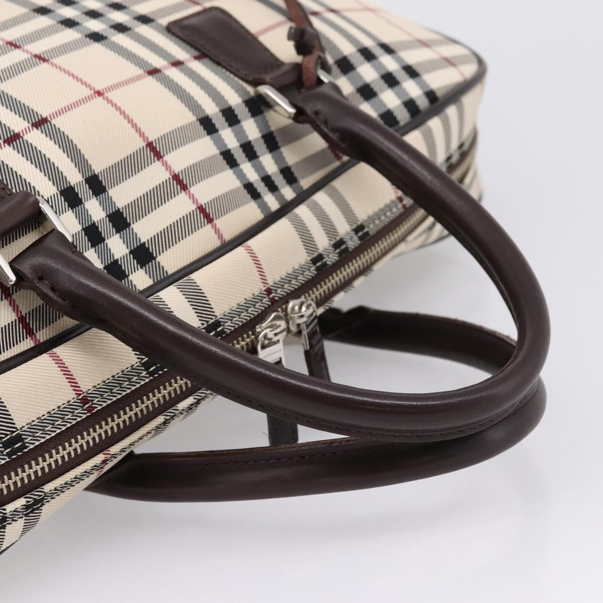 Burberry Boston Nova Check Canvas Beige Nylon Handbag (Pre-Owned)