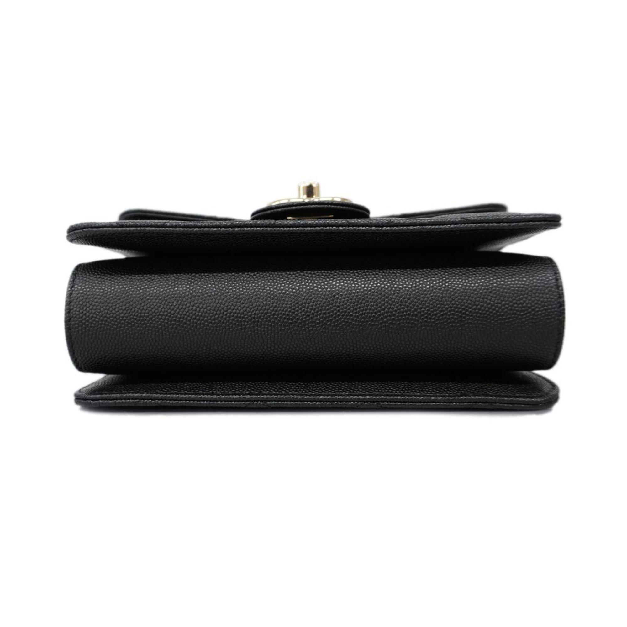 Chanel Chanel Matelassé Cuir Noir Black Leather Black Leather Shoulder Bag Bag (Pre-Owned)