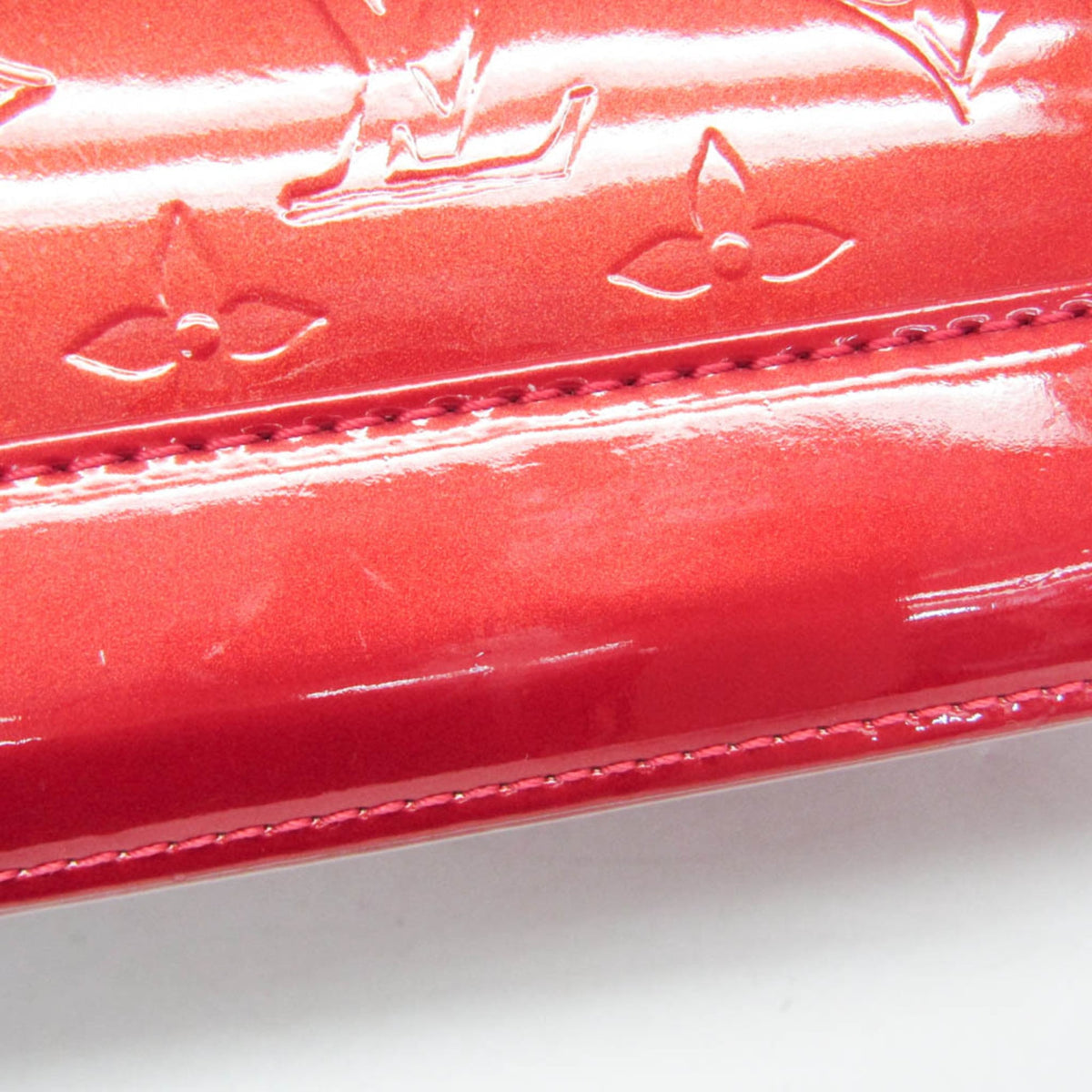 Louis Vuitton Alma Monogram Vernis Red Patent_Leather Handbag (Pre-Owned)