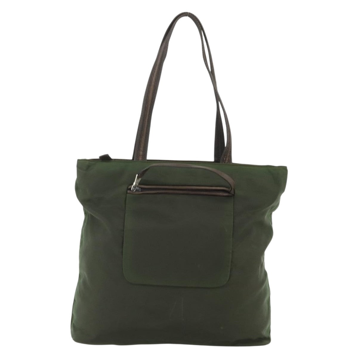 Prada Zip Tote Tessuto Khaki Nylon Tote Bag Bag (Pre-Owned)