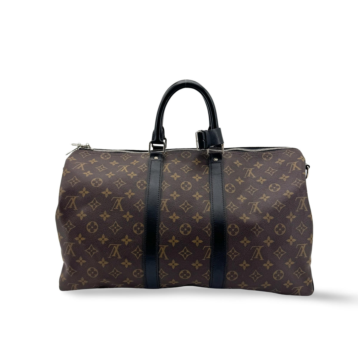 Louis Vuitton Keepall Bandouliere Macassar Monogram Canvas Brown Canvas Travel Bag Bag (Pre-Owned)