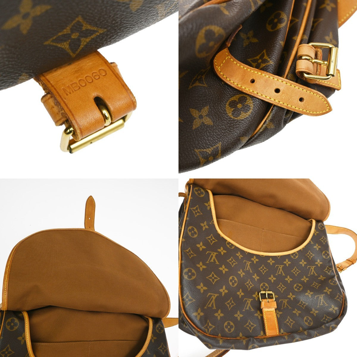Louis Vuitton Saumur Monogram Canvas Brown Canvas Shoulder Bag Bag (Pre-Owned)