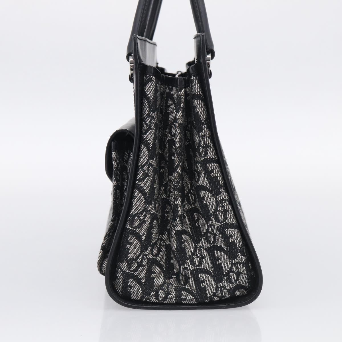 Christian Dior Vintage Trotter Pocket Diorissimo Canvas Black Canvas Tote Bag Bag (Pre-Owned)