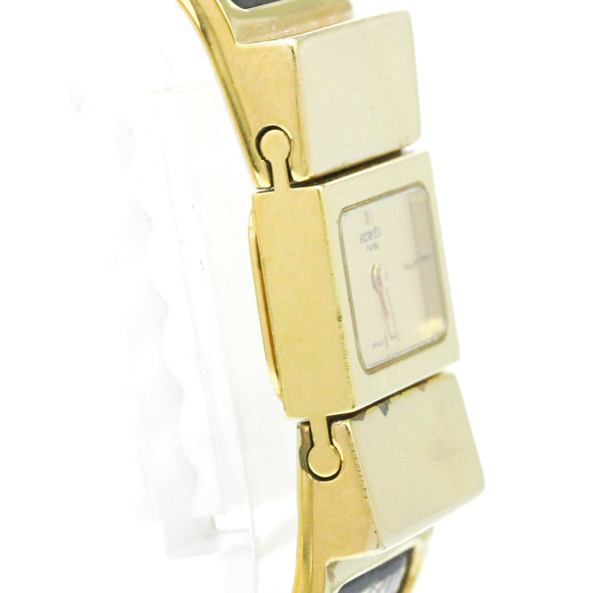 Hermes Loquet Quartz Plated Metal And Printed Enamel Watch (Pre-Owned)