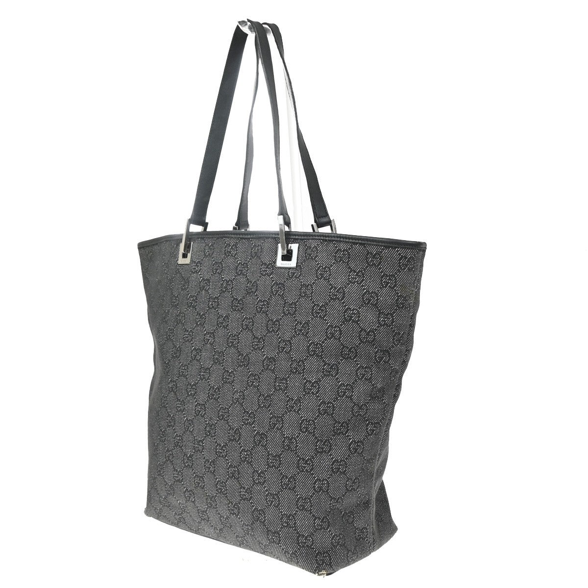 Gucci Vertical Tote Gg Canvas Black Canvas Tote Bag Bag (Pre-Owned)