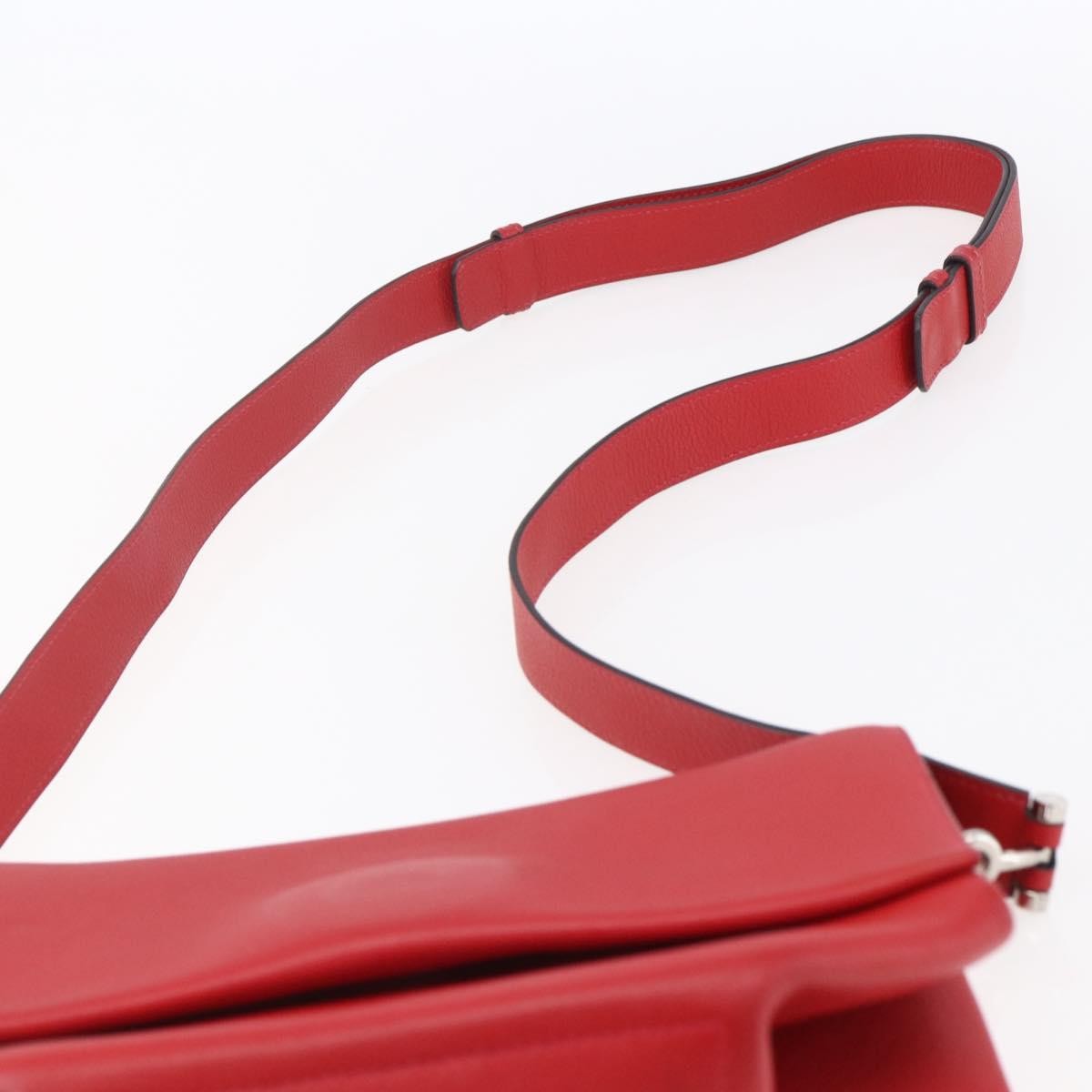 Hermes Opli Novillo Red Leather Shoulder Bag Bag (Pre-Owned)