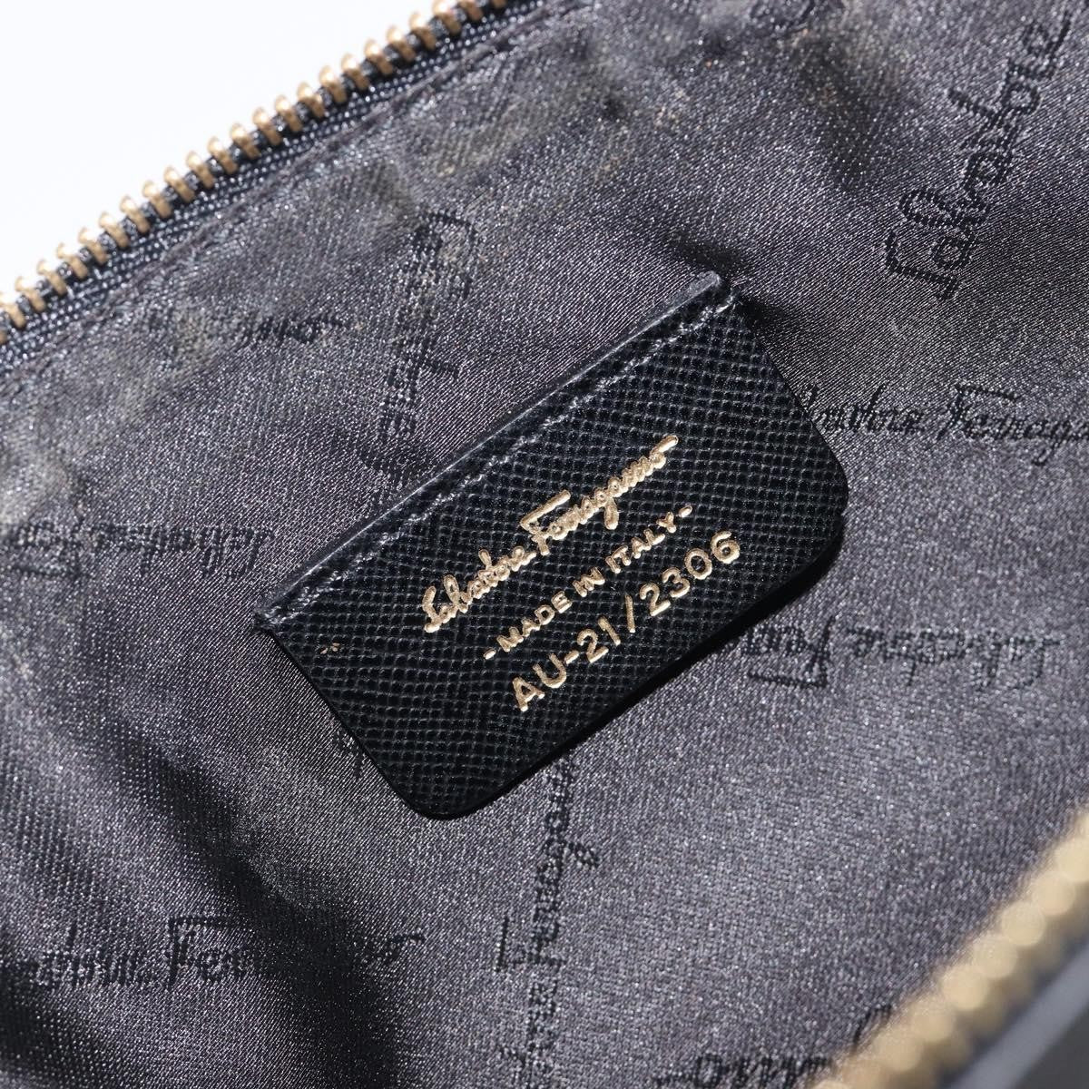 Salvatore Ferragamo Vintage Gancini Pochette Leather Black Leather Clutche & Pouche Bag (Pre-Owned)