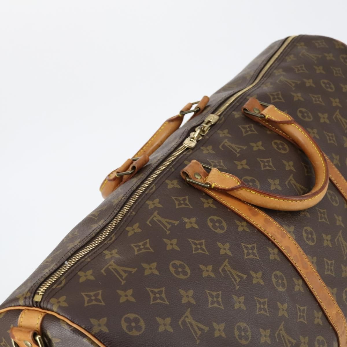 Louis Vuitton Keepall Bandouliere Monogram Canvas Brown Canvas Travel Bag Bag (Pre-Owned)