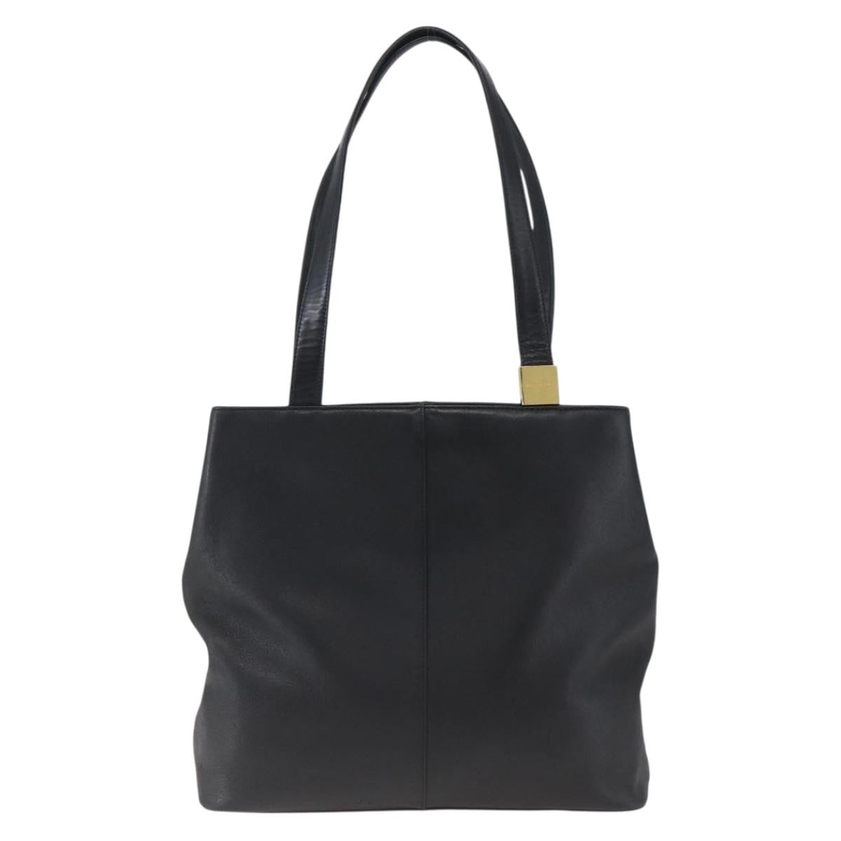 Burberry Vintage Leather Black Leather Tote Bag Bag (Pre-Owned)