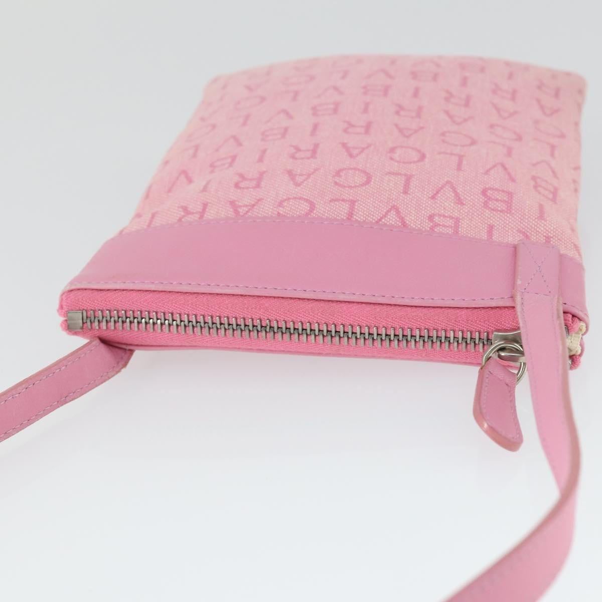 Bvlgari Logomania Canvas With Leather Pink Canvas Shoulder Bag Bag (Pre-Owned)