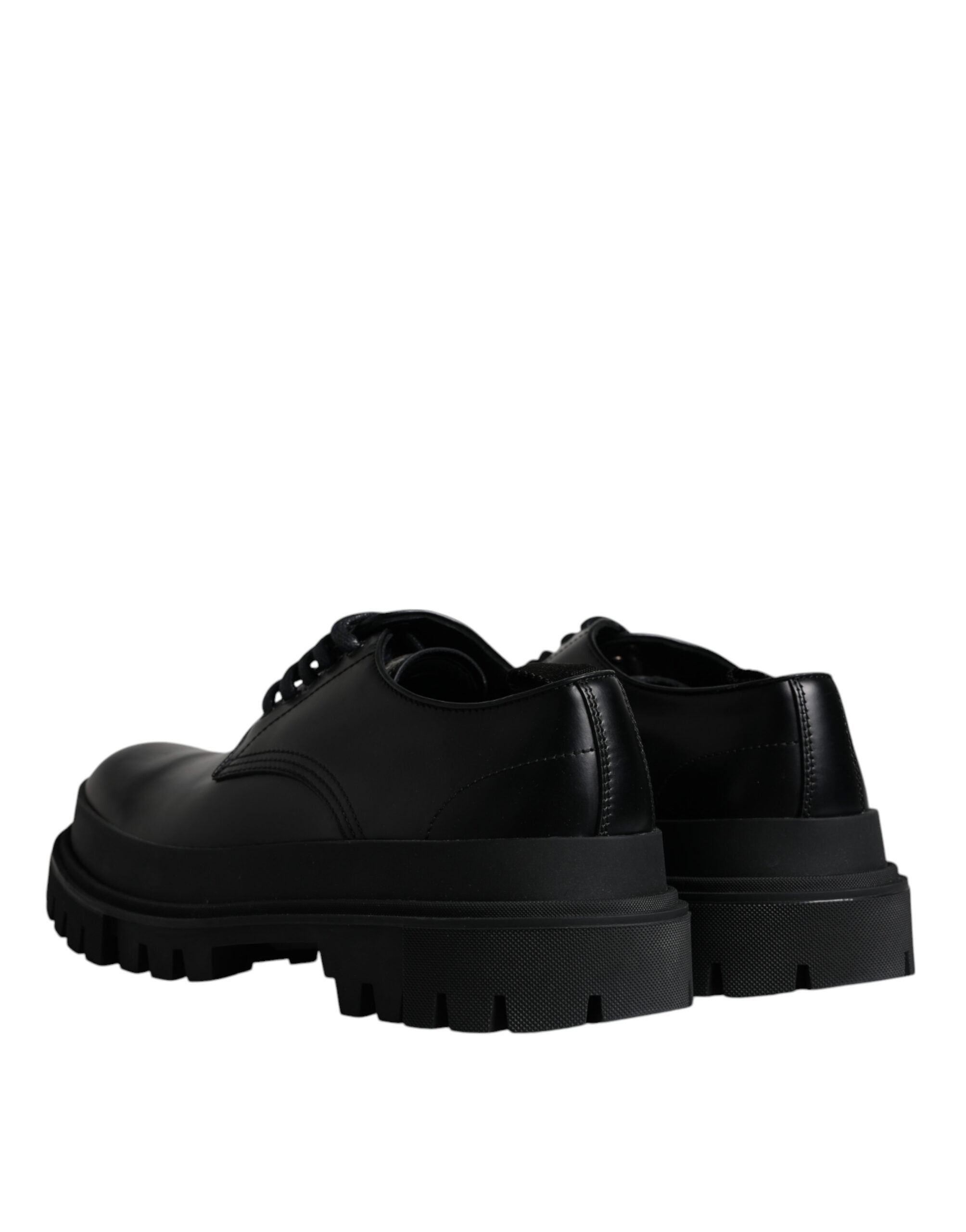 Dolce & Gabbana Black Leather Lace Up Trekking Dress Men's Shoes