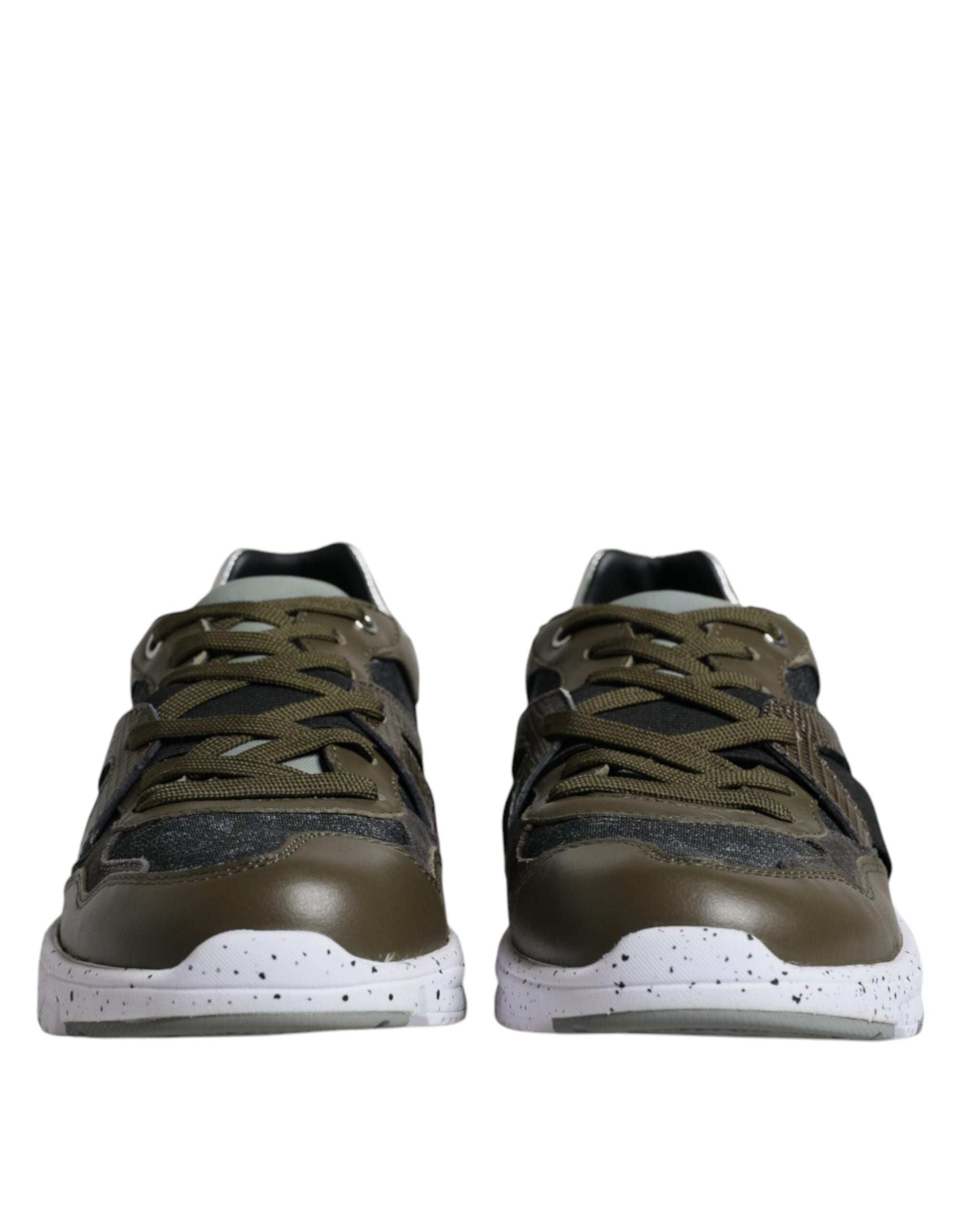 Dolce & Gabbana Multicolor Canvas Leather Low Top Sneaker Men's Shoes (Pre-Owned)