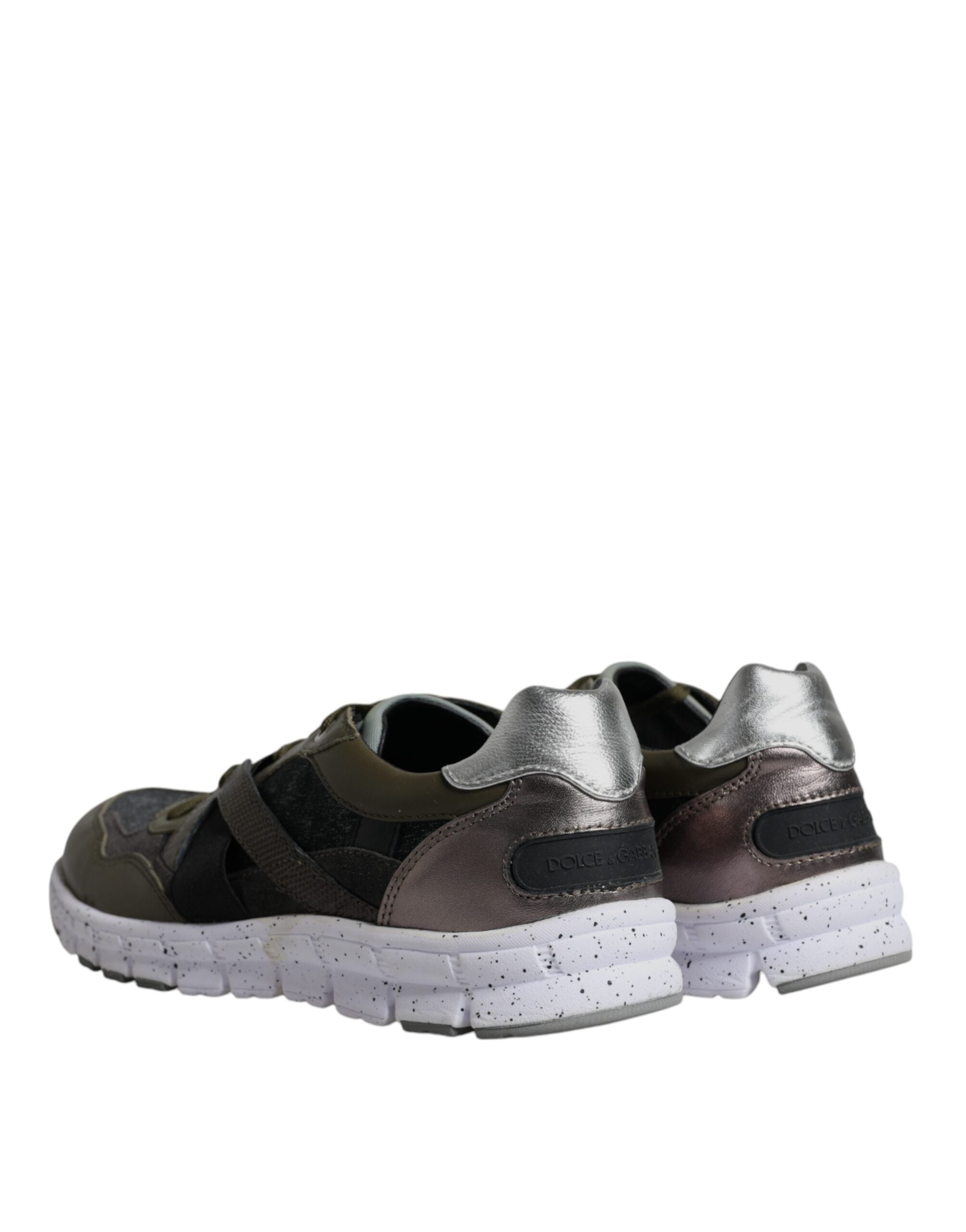 Dolce & Gabbana Multicolor Canvas Leather Low Top Sneaker Men's Shoes (Pre-Owned)