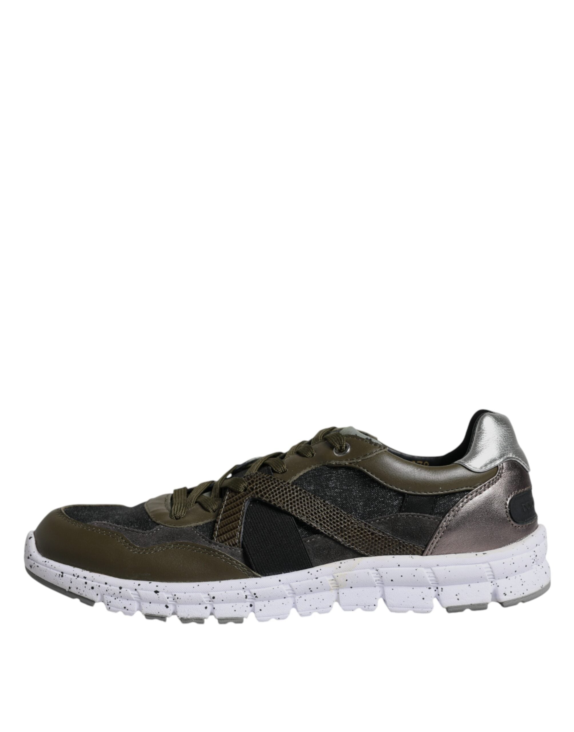 Dolce & Gabbana Multicolor Canvas Leather Low Top Sneaker Men's Shoes (Pre-Owned)