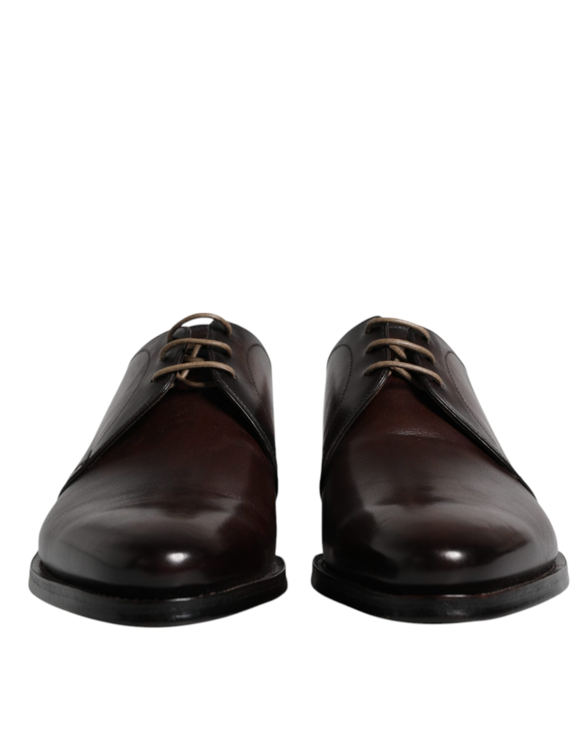Dolce & Gabbana Brown Leather Lace Up Men Derby Formal Men's Shoes