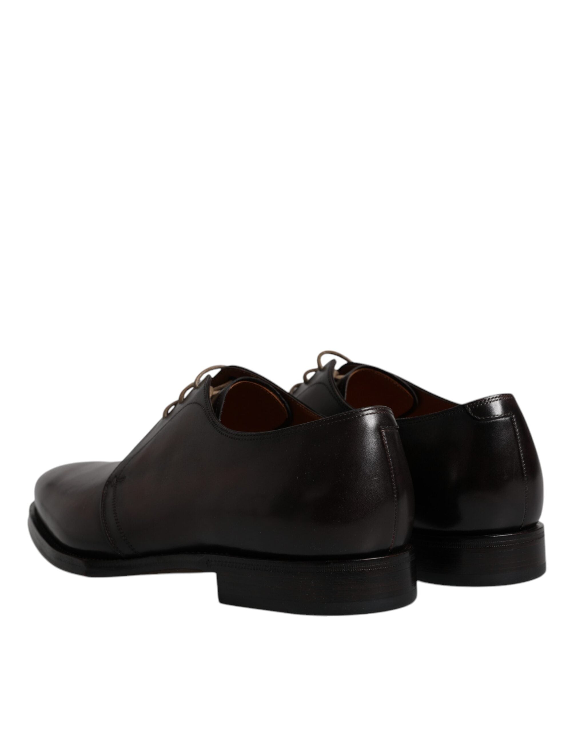 Dolce & Gabbana Brown Leather Lace Up Men Derby Formal Men's Shoes