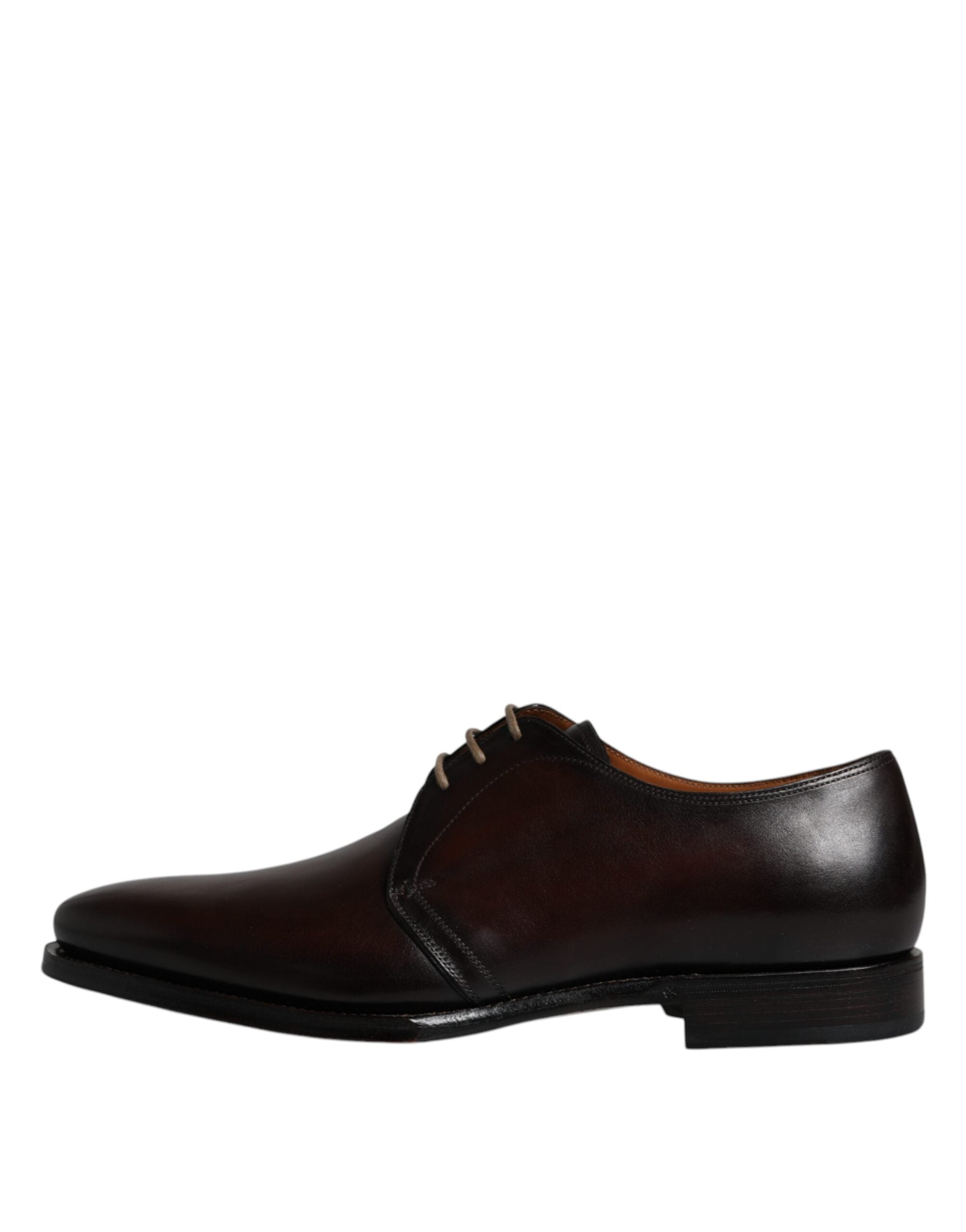 Dolce & Gabbana Brown Leather Lace Up Men Derby Formal Men's Shoes
