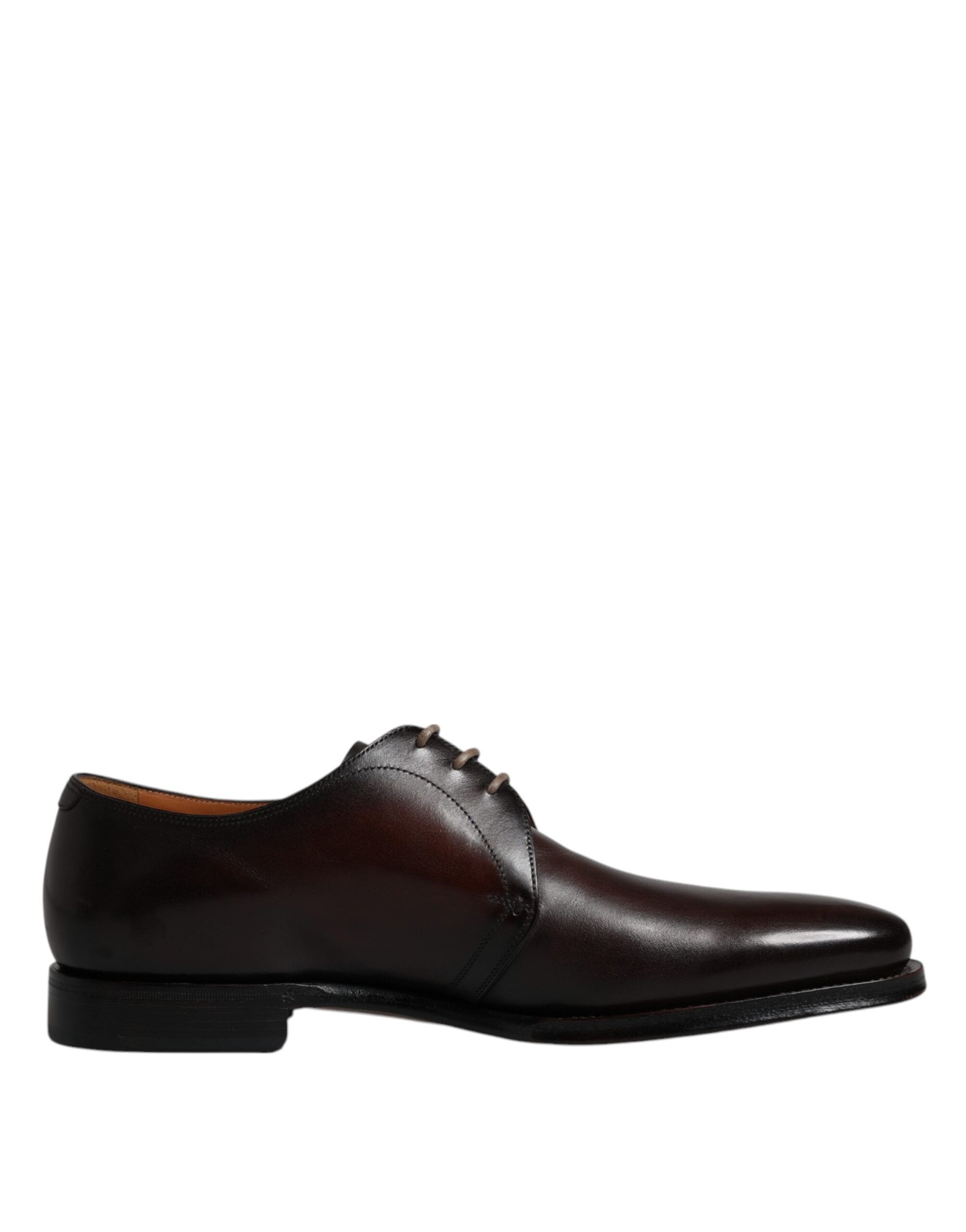 Dolce & Gabbana Brown Leather Lace Up Men Derby Formal Men's Shoes