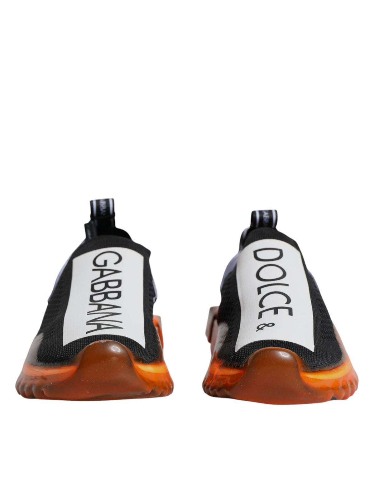 Dolce & Gabbana Black Orange Sorrento Slip On Sneakers Men's Shoes