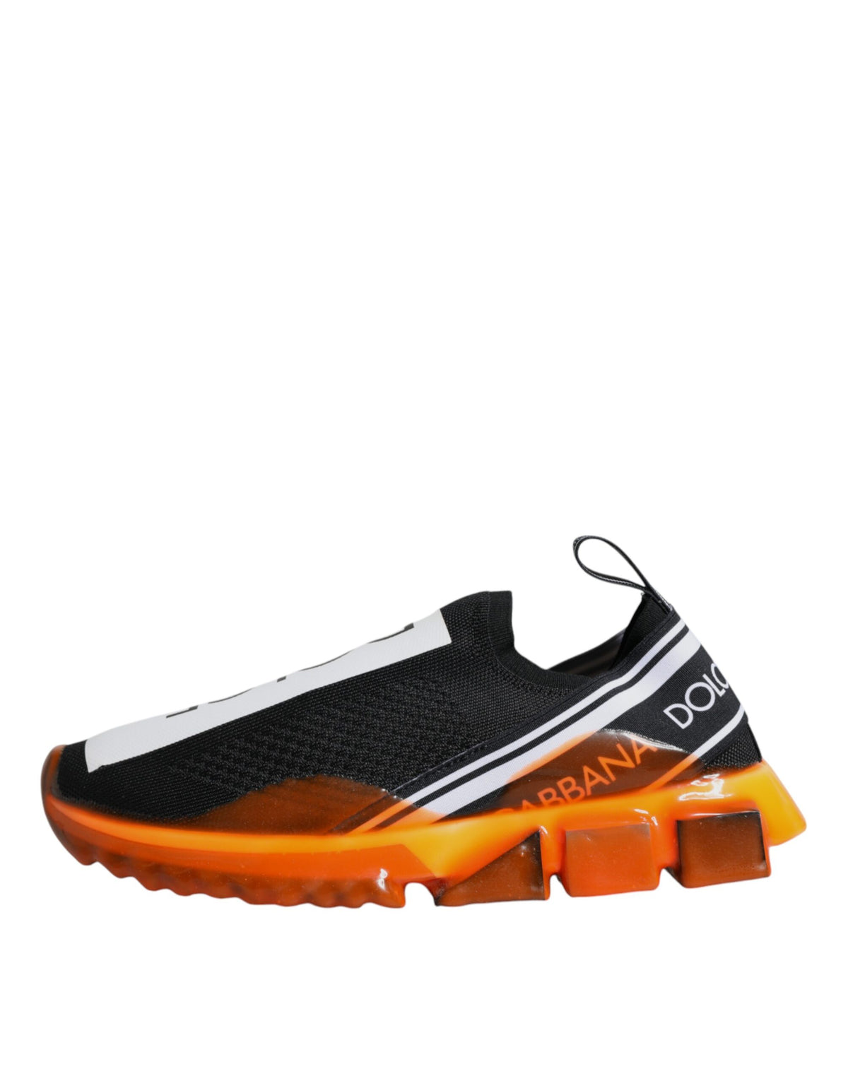 Dolce & Gabbana Black Orange Sorrento Slip On Sneakers Men's Shoes