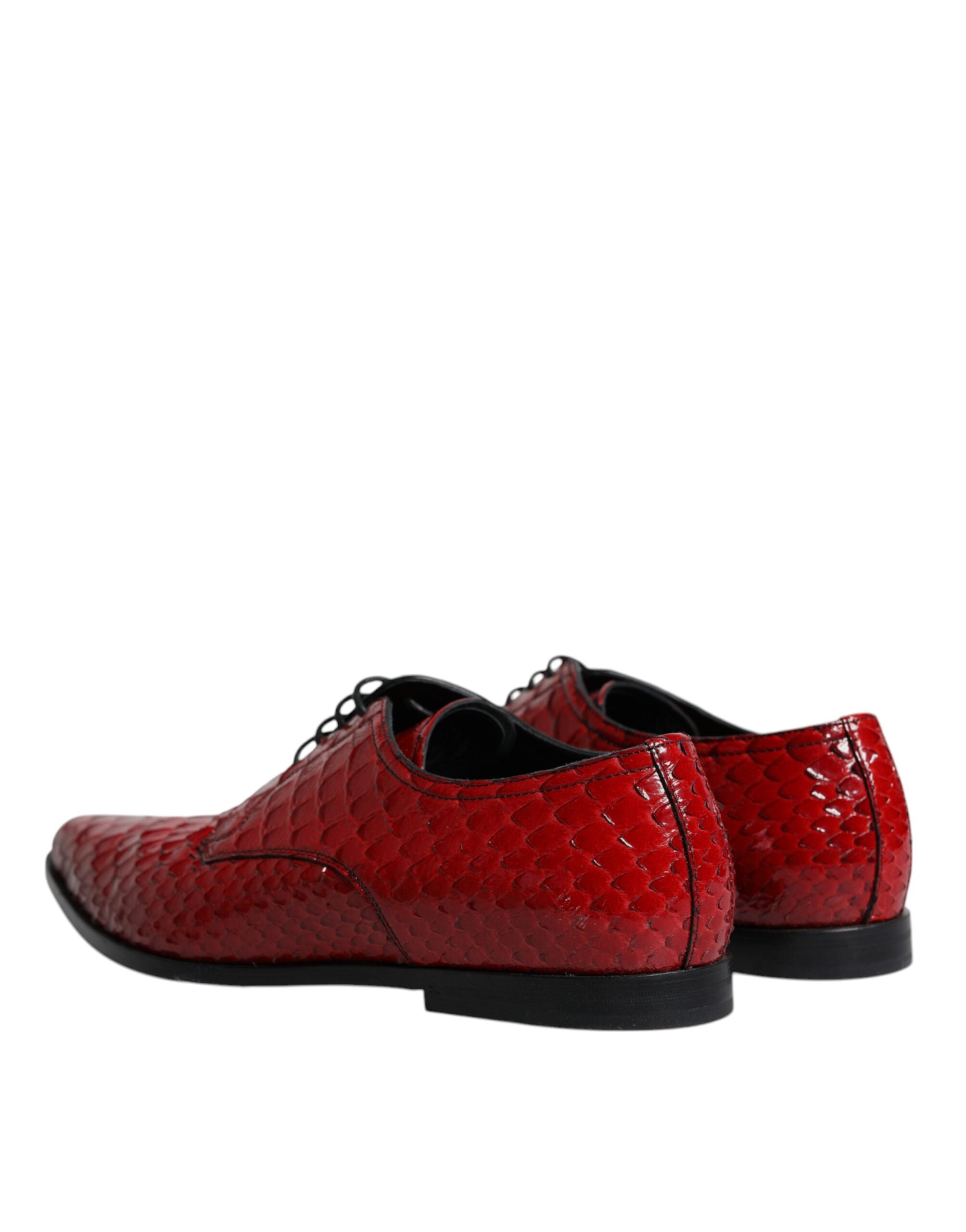 Dolce & Gabbana Red Textured Varnished Derby Men Formal Men's Shoes (Pre-Owned)