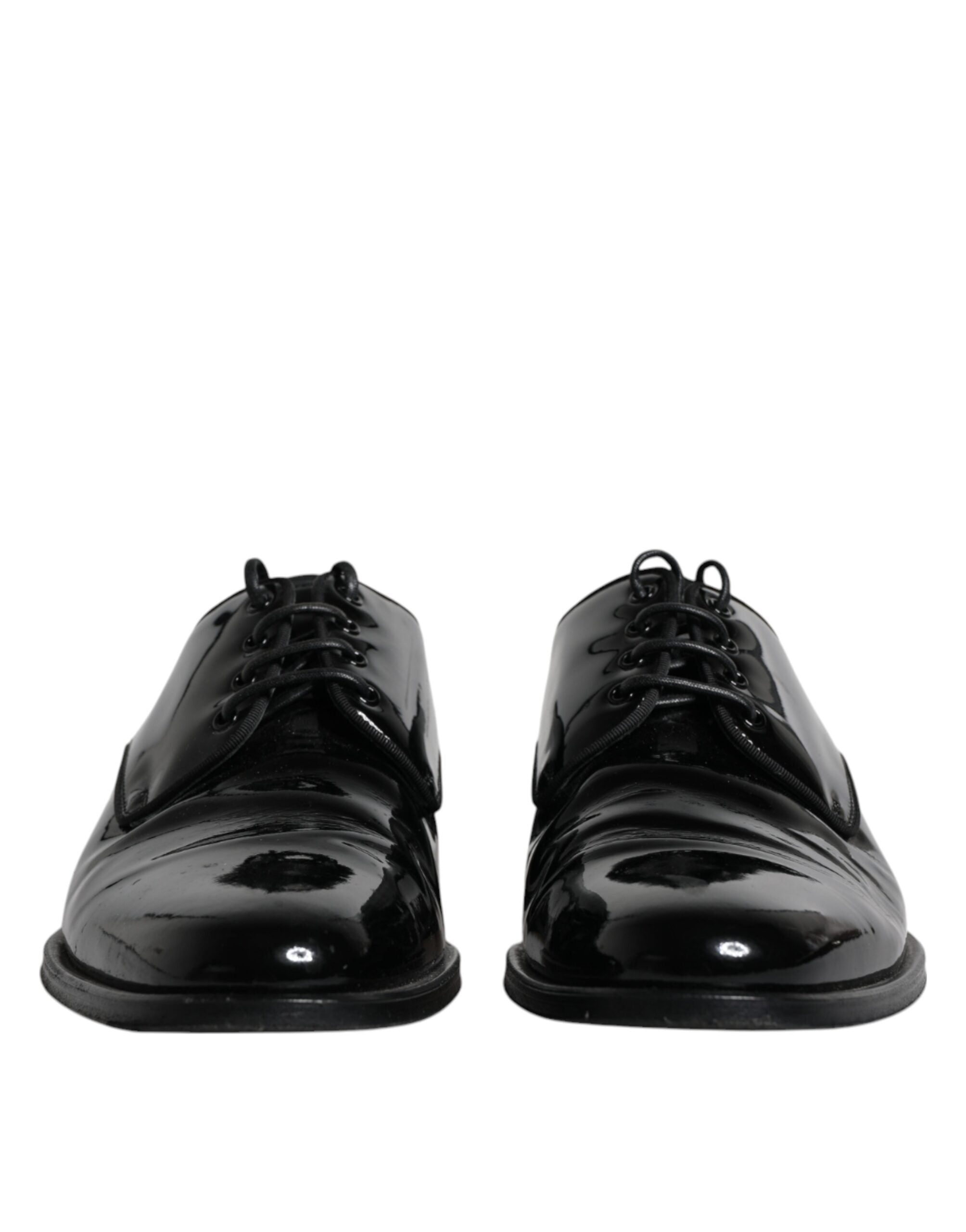 Dolce & Gabbana Black Leather Lace Up Men Derby Formal Men's Shoes (Pre-Owned)