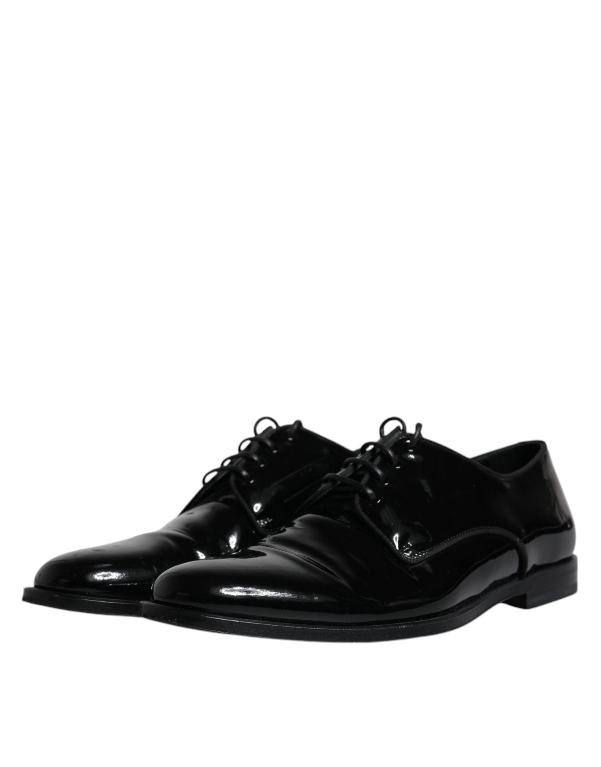 Dolce & Gabbana Black Leather Lace Up Men Derby Formal Men's Shoes (Pre-Owned)