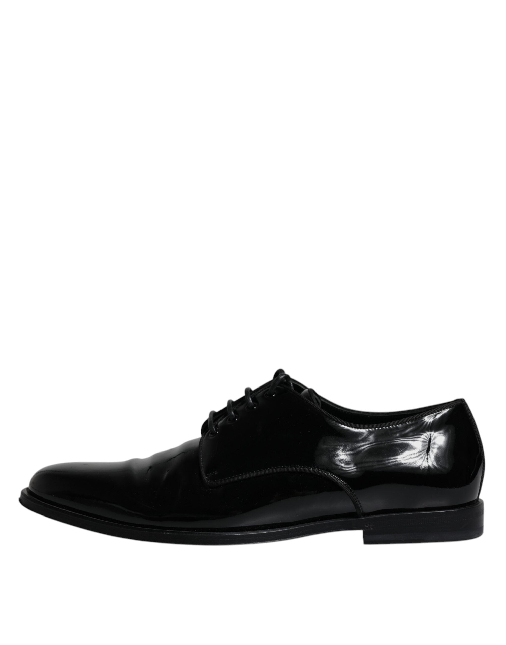 Dolce & Gabbana Black Leather Lace Up Men Derby Formal Men's Shoes (Pre-Owned)